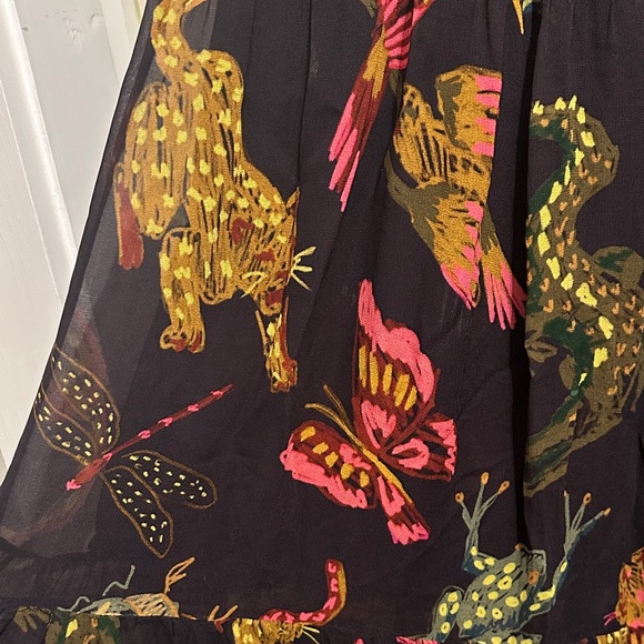 FARM Rio Black abstract jungle tiered full maxi skirt ONLY M - Picture 7 of 7